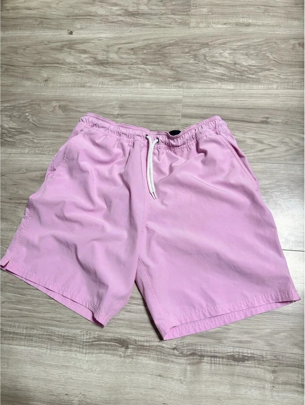 J Crew Mens Flex Seersucker Swim Trunks Medium Beach Ocean Preppy Pink Summer